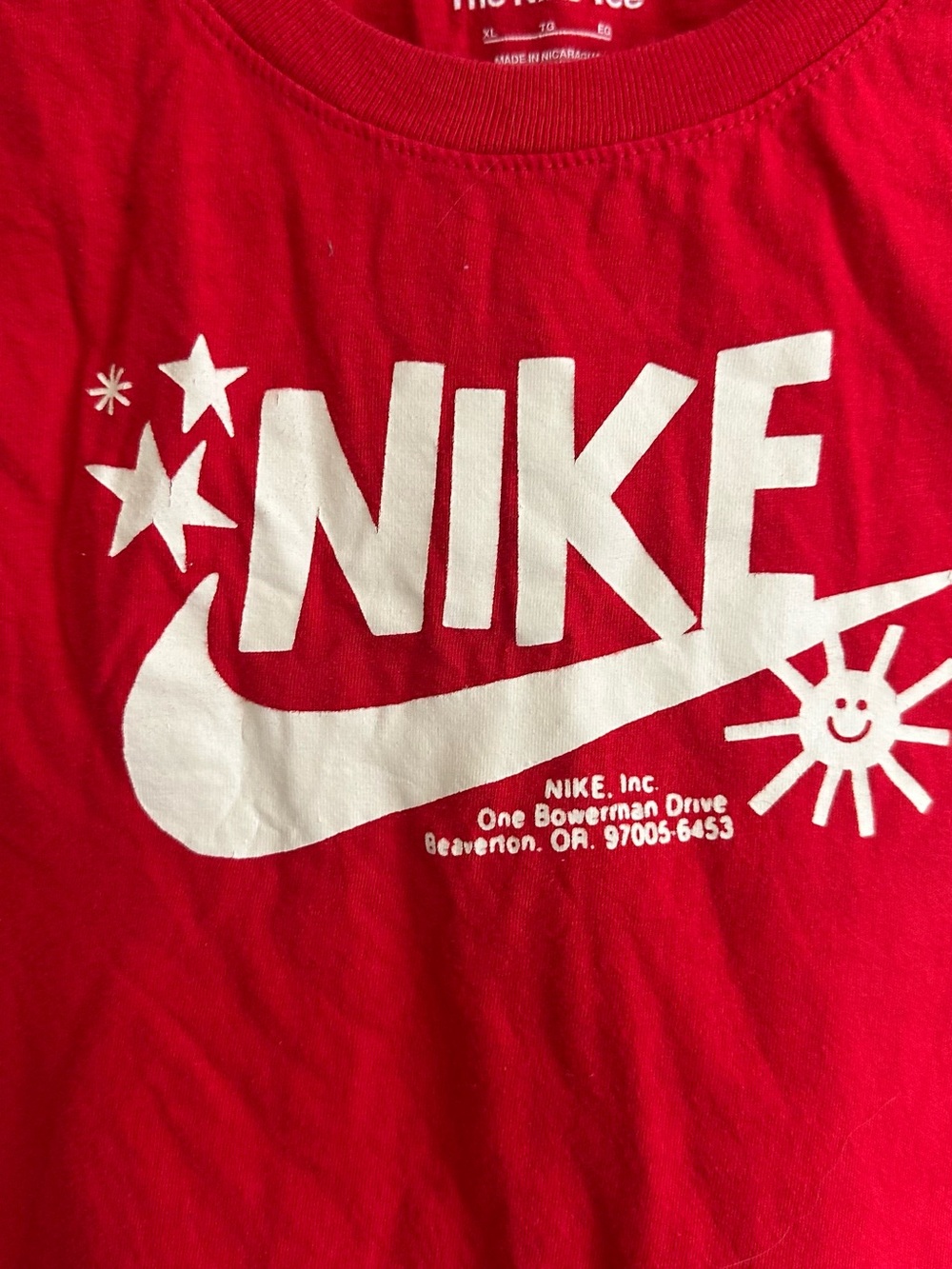 Nike Red Graphic Tee with White Logo